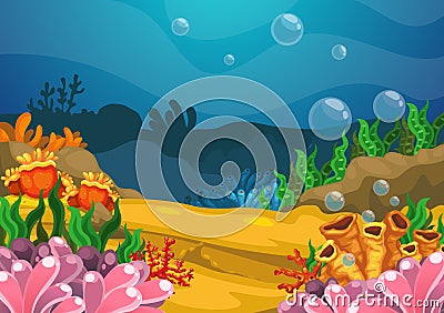 Under the sea background Vector Illustration