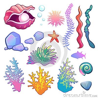 Under the sea clip art Vector Illustration