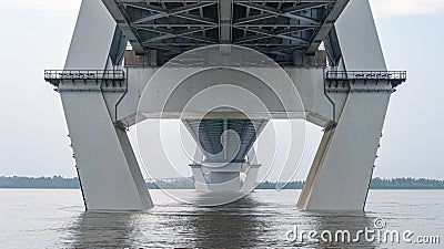 Under the Tianxingzhou Yangtze River Bridge in Wuchang District, Wuhan Stock Photo