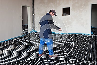 Underfloor heating and cooling Stock Photo