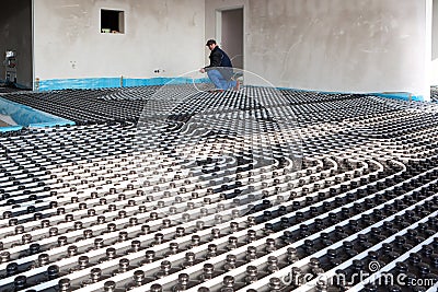 Underfloor heating and cooling Stock Photo