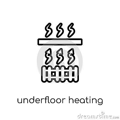 Underfloor heating icon. Trendy modern flat linear vector Underfloor heating icon on white background from thin line smart home c Vector Illustration