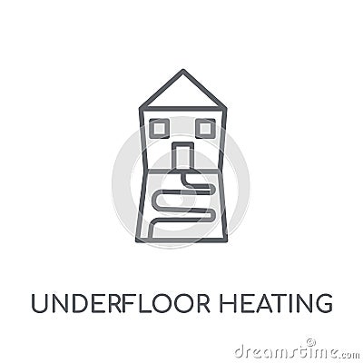 Underfloor heating linear icon. Modern outline Underfloor heatin Vector Illustration