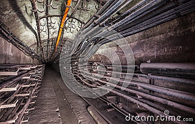 Underground cable collector Stock Photo