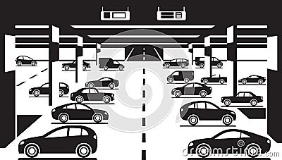 Underground car parking Vector Illustration