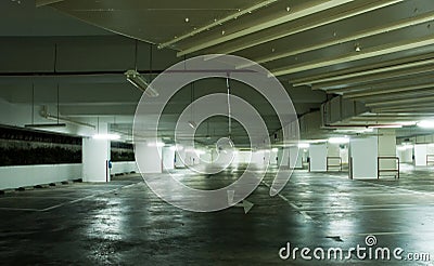 Underground Carpark Interior Stock Photo