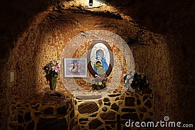 Underground Catholic church in Coober Pedy Editorial Stock Photo