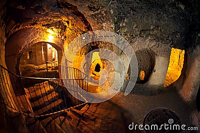 Underground city in Turkey Stock Photo