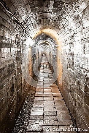 Underground corridor of Stachelberg artillery fortress Stock Photo