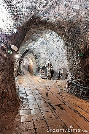 Underground corridor of Stachelberg artillery fortress Stock Photo