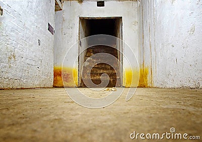 Underground corridors for military purposes. Stock Photo