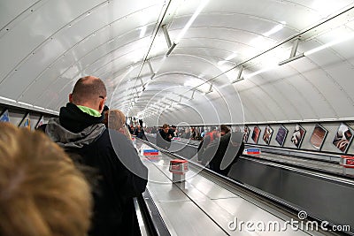 Tube Station escalator Editorial Stock Photo