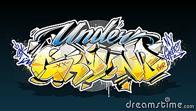 Underground Graffiti Lettering Vector Art Vector Illustration