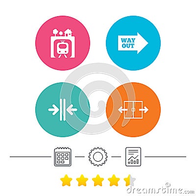 Underground icon. Automatic door symbol. Vector Illustration