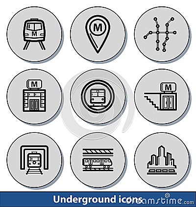 Underground light icons Vector Illustration