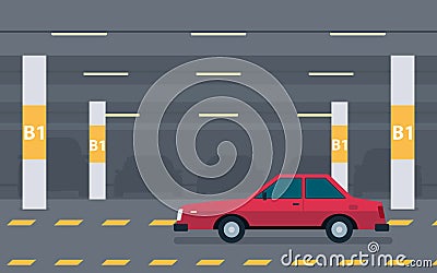 Underground parking background Vector Illustration