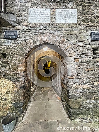 Underground passageway at Bunratty Castle Editorial Stock Photo