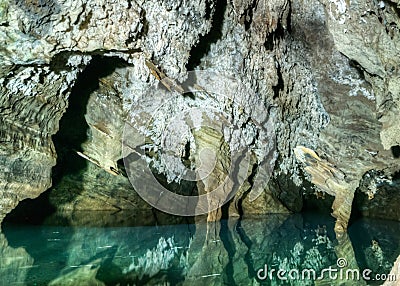 Underground Pool and Cave Stock Photo