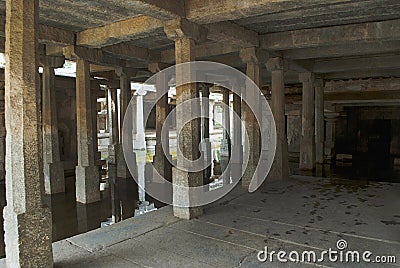 Underground Shiva Temple, Sacred Center. Hampi, Karnataka. Stock Photo