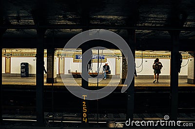 Underground subway in Manhattan. Editorial Stock Photo