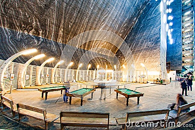 underground theme park in salt mine Salina Turda Editorial Stock Photo