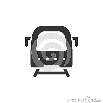 Underground train front view vector glyph style icon Vector Illustration