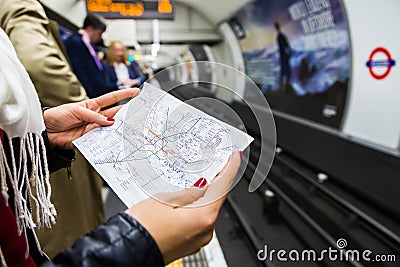 Underground transport orientation Editorial Stock Photo