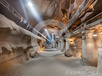 underground underground salt water tunnel Stock Photo