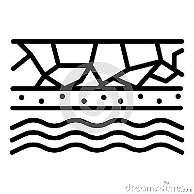 Underground water icon, outline style Vector Illustration