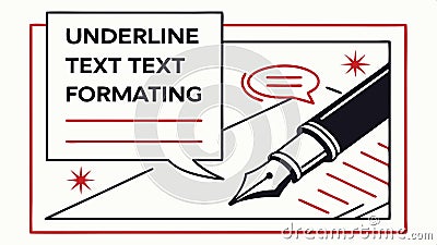 Underline text formatting, typography options design vector design Generative AI Vector Illustration