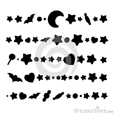 Underlines and text separators. Vector collection. Isolated vector set of borders for text, invitations, cards, books, menu. Vector Illustration