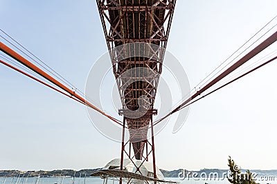 Lisbon - 25 de Abril Metallic Bridge Stock Photo