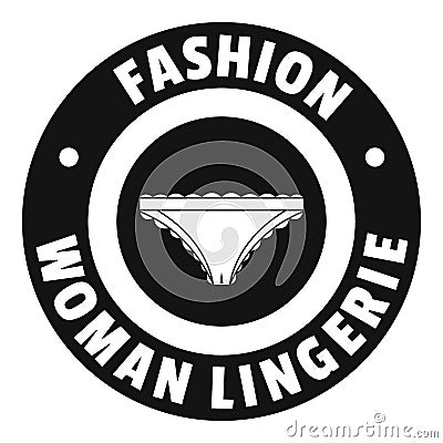 Underpant woman logo, simple black style Vector Illustration