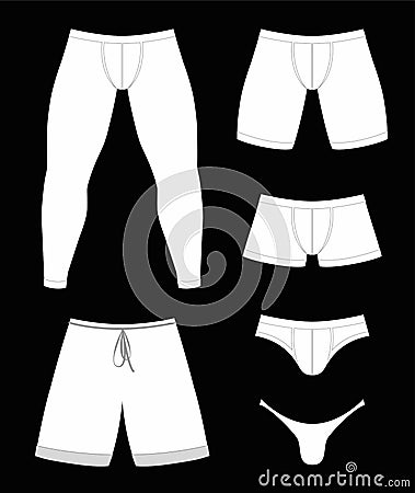 Underpants Pants Shorts Thongs Set Vector Illustration