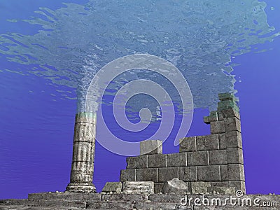 Undersea Ruins Stock Photo