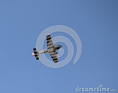Underside of Model Airplane Flying Editorial Stock Photo