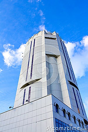 Underside view to new skyscraper Stock Photo