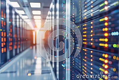 Understanding data storage and database management on computer server for optimal performance Stock Photo