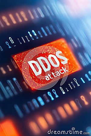 Understanding DDoS Attack Within the Context of a Fictional Digital World Representation Stock Photo