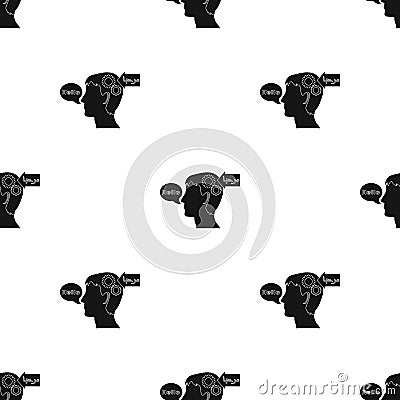 Understanding of foreign language icon in black style isolated on white background. Interpreter and translator symbol Vector Illustration