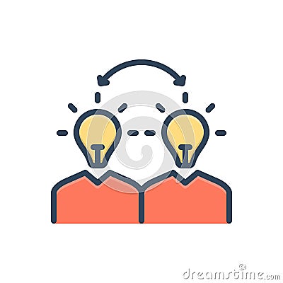 Color illustration icon for Understanding, comprehension and empathetic Vector Illustration