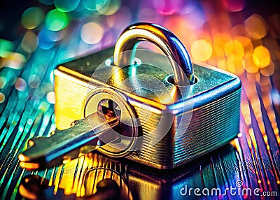 Understanding Key Access Control A Secure Lock Closeup Examining Modern Security Systems Stock Photo