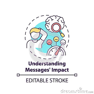 Understanding messages impact concept icon Cartoon Illustration