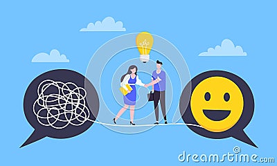 Understanding problem solution simplify challenge. Vector Illustration