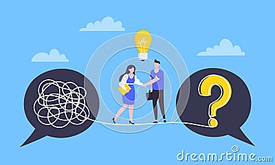 Understanding problem solution simplify challenge. Vector Illustration