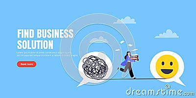 Understanding problem solution simplify challenge. Vector Illustration