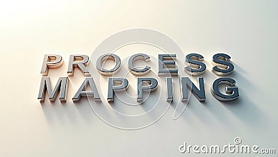 Understanding process mapping with clear typographic representation Stock Photo