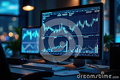 Understanding Stock Performance via Data-Driven Graphics Stock Photo