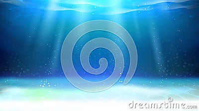 Underwater Aquarium Sunlight And Bubbles Vector Vector Illustration