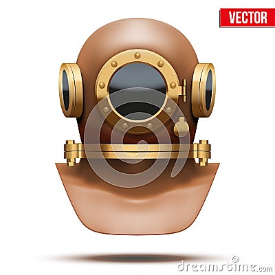 Underwater diving helmet. Vector Illustration Vector Illustration